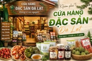 Du khách mua sắm tại cửa hàng đặc sản Đà Lạt