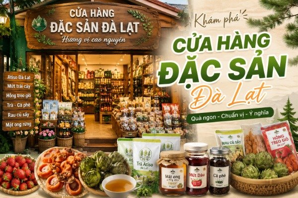 Du khách mua sắm tại cửa hàng đặc sản Đà Lạt