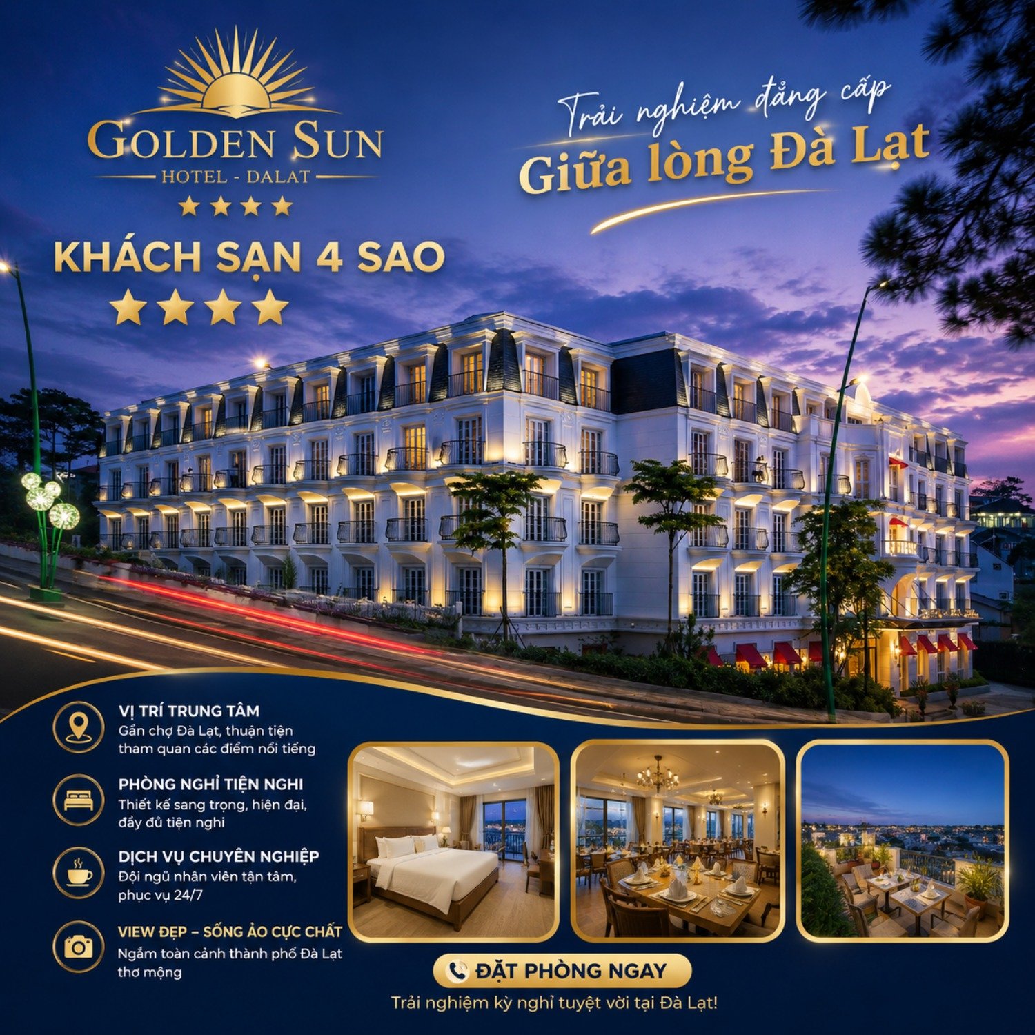 Golden Sun Hotel Dalat- Khách Sạn 4 Sao Đà Lạt