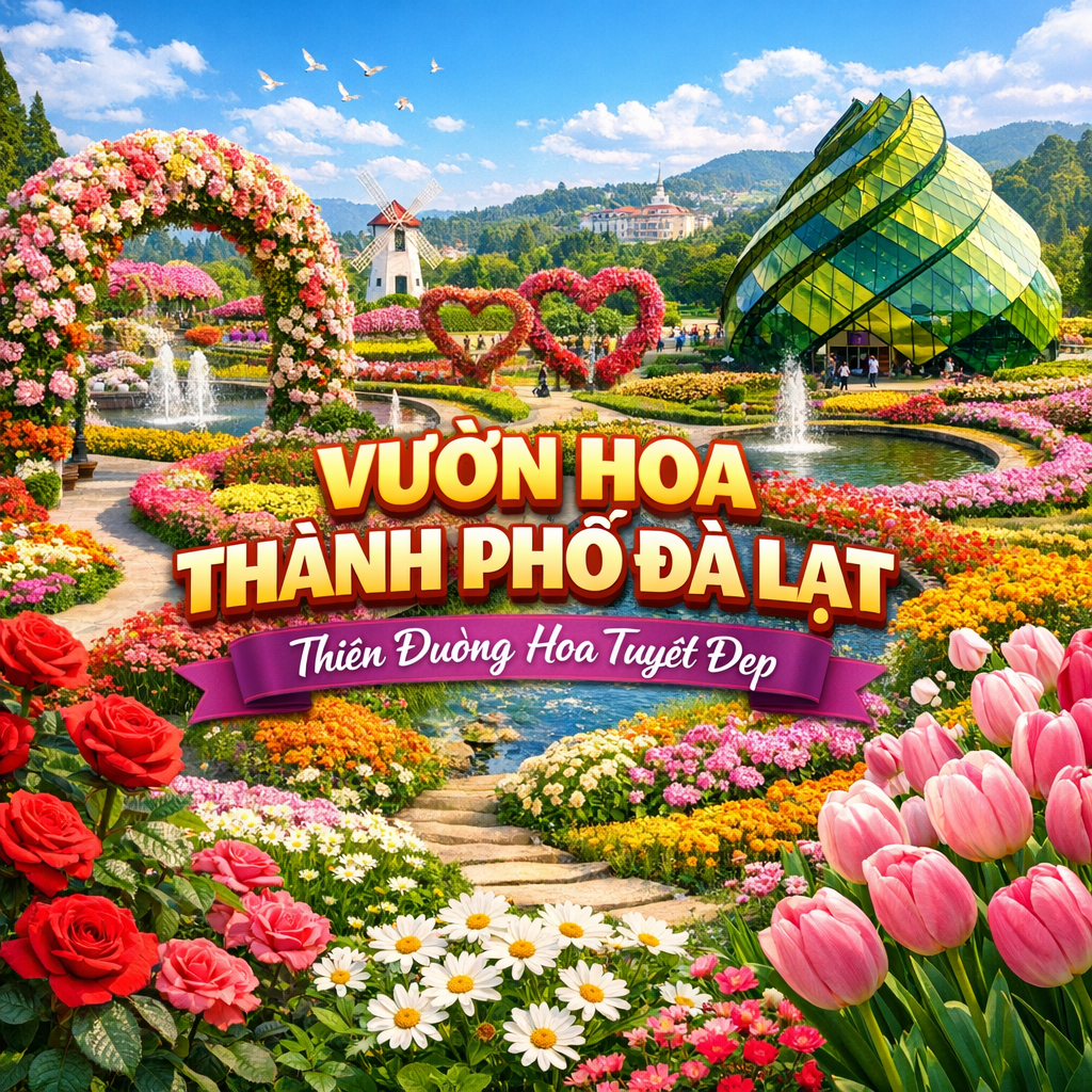 vườn hoa thành phố đà lạt