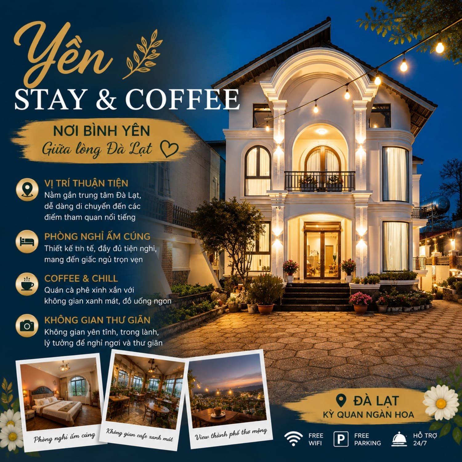 Yên Stay and Coffee – Homestay Đà Lạt View Đẹp Giữa Đồi Thông Và Thung Lũng