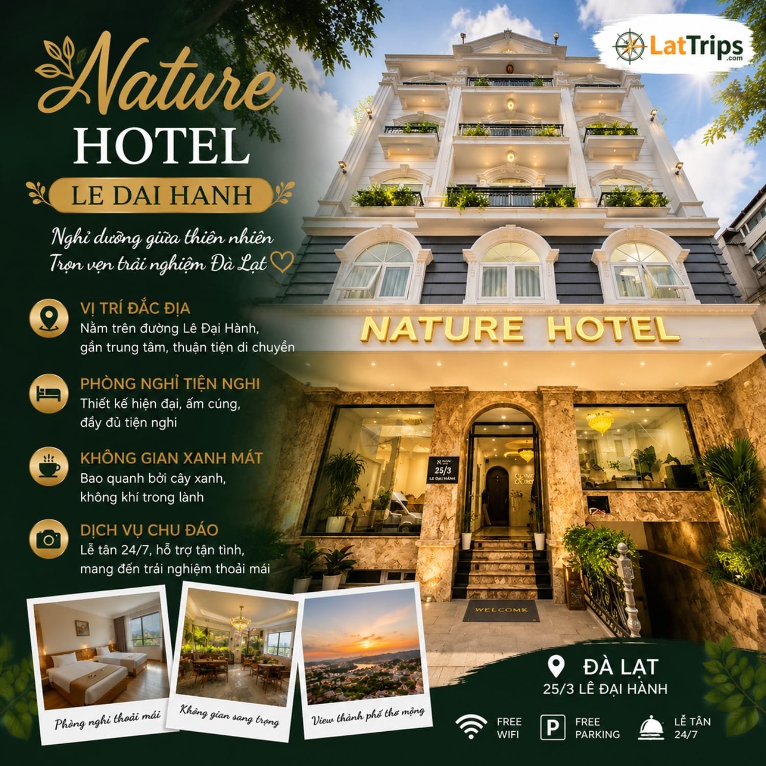 Nature Hotel Lê Đại Hành – Khách Sạn Gần Chợ Đà Lạt Tiện Nghi, Vị Trí Trung Tâm