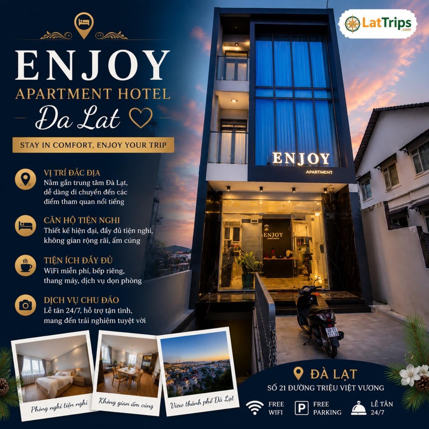Enjoy Apartment Hotel – Khách Sạn Đà Lạt 2 Sao Tiện Nghi Gần Trung Tâm