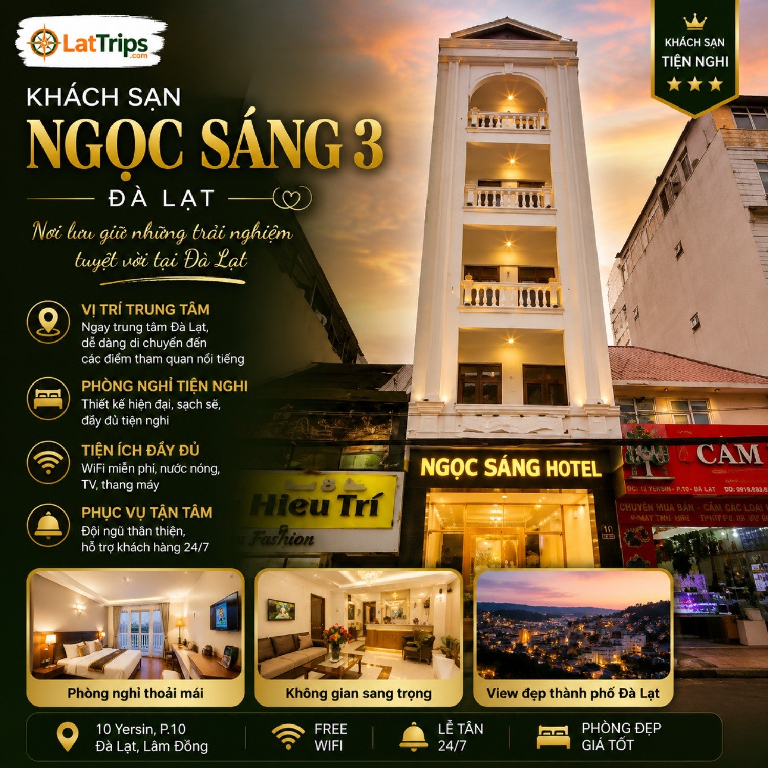 Khách Sạn Ngọc Sáng 3 – Khách Sạn Đà Lạt 2 Sao Gần Trung Tâm Giá Tốt