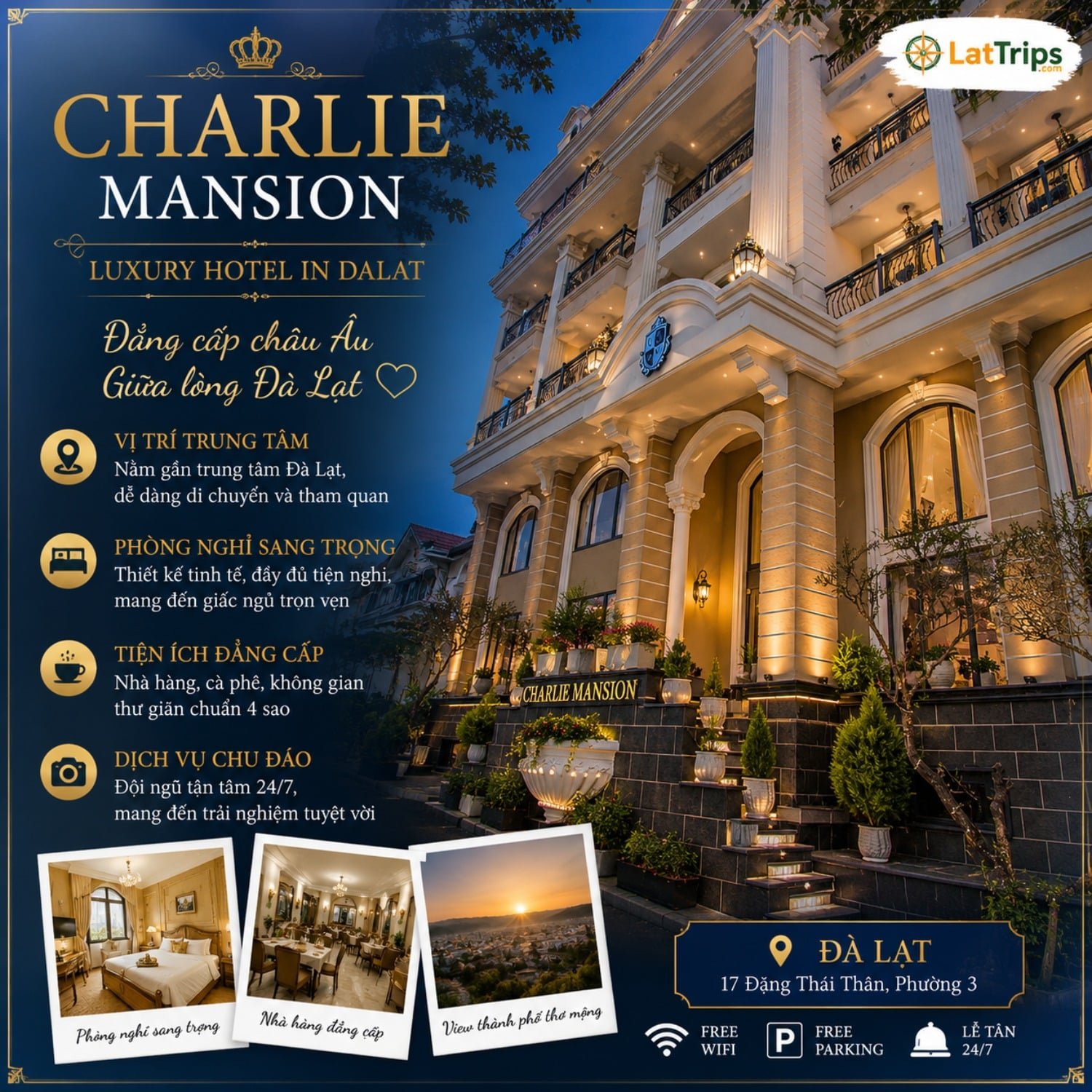 Charlie Mansion – Khách Sạn Đà Lạt 2 Sao Giá Tốt Gần Trung Tâm
