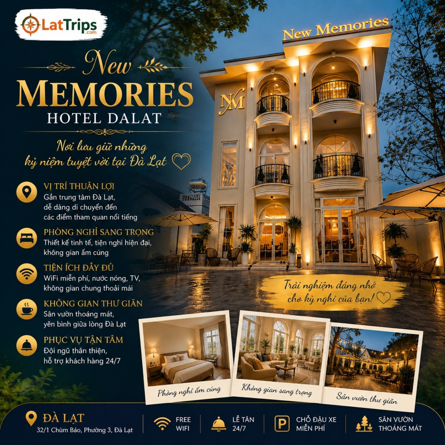 New Memories Hotel DaLat | Khách Sạn Đà Lạt Gần Trung Tâm, Phòng Đẹp Giá Tốt