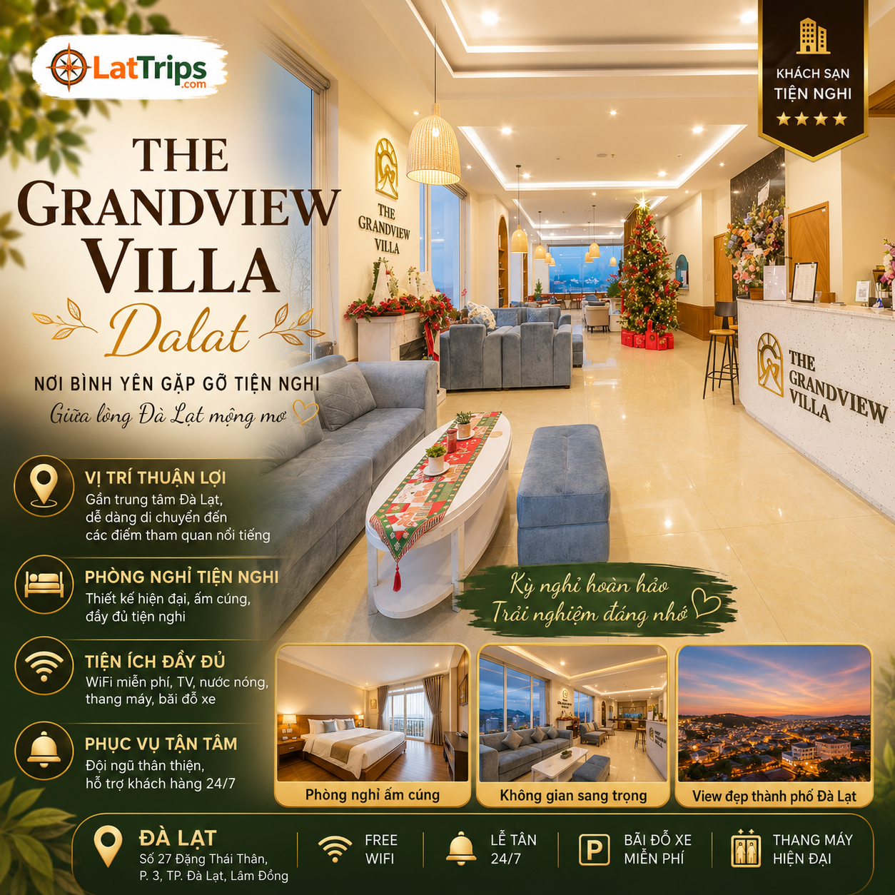 The Grandview Villa Dalat – Villa Đà Lạt View Đồi Tuyệt Đẹp Gần Trung Tâm